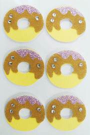 Donut Yuvarlak Bulanık Hayvan Çıkartmaları, Sigara Dokuma Özel Glitter Etiketler