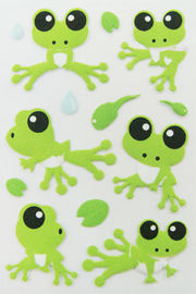 Küçük Kurbağa Şekil Hayvan Karalama Defteri Çıkartmalar, Çocuk Sticker Levhalar 80 X 120mm
